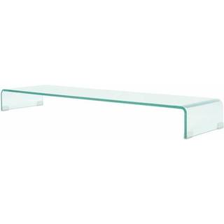 TV-stander/monitorstand klart glas 120x30x13 cm