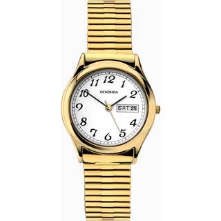 Sekonda Classic Quartz White Dial Gold PVD Expander Bracelet Men's Watch 3924
