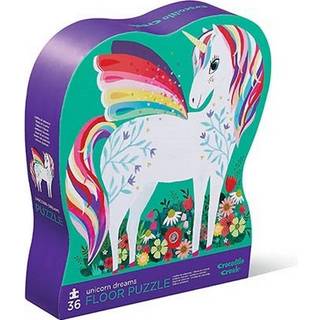 Crocodile Creek - Unicorn Dreams - 36 stykker Jigsaw Floor Puzzle With Heavy -Duty Box til opbevaring STOR 20 X 27 F?rdig st?rrelse designet til