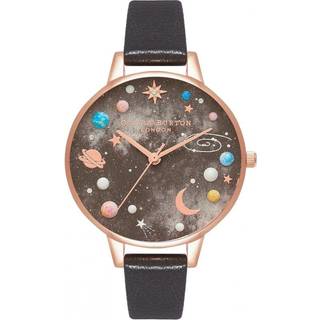 Olivia Burton Black & Rose Gold Planet Watch