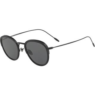Giorgio Armani Mand AR6068 300187 Solbriller Metal Sort Grå Rund Normal