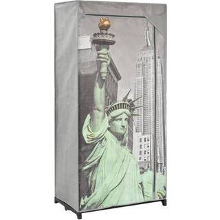 klædeskab 75 x 45 x 160 cm stof New York-mønster