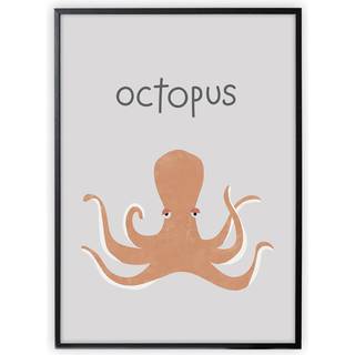 XO Posters Poster Octupus One Size  Orange.  One Size  Unisex