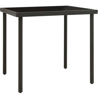 havebord 80x80x72 cm glas og stål antracitgrå