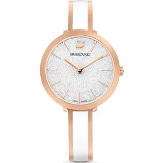 Crystalline Delight Uhr, Schweizer Produktion, Metallarmband, Weiß, Roségoldfarbenes Finish