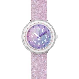 Flik Flak Pearlaxus Quartz Pink Dial White Silicone Strap Girls Watch FCSP107