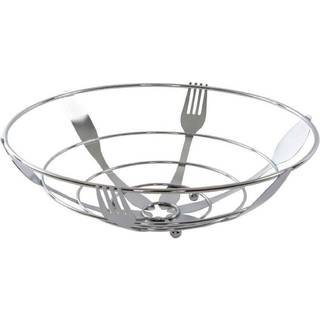 Frugtskål DKD Home Decor Sølvfarvet Metal Plastik