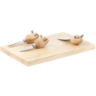 Kikkerland - Cheese Board And 3 Mouse Knives (CHS07)