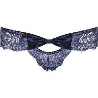 Obsessive Auroria - Broderet Dame Blonde Trusser med Sløjfe (Blå) - L/XL