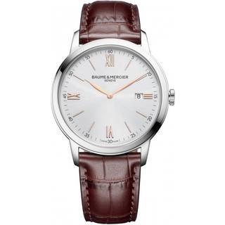 Baume & Mercier Classima Quartz White Dial Brown Leather Strap Men’s Watch BM0A10415