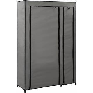 foldbart klædeskab 110 x 45 x 175 cm stof grå