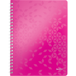 Leitz Notesblok WOW PP A4 linjeret 80 gram 80 ark Pink