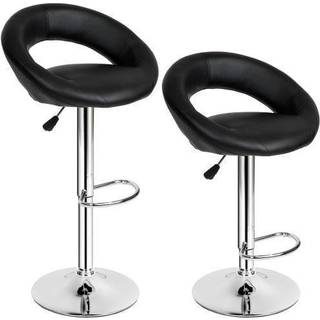 Sæt med 2 barstole 63-83cm - sort