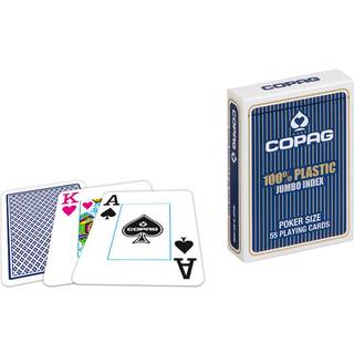 Copag 100% Plastic Poker 2 Corner Jumbo, Blå
