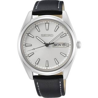 Seiko SUR447P1 Stainless Steel Black Leather Strap Watch - W24121