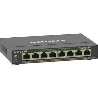 NETGEAR 8-Port Gigabit Ethernet High-Power PoE+ Plus Switch (GS308EPP) Administreret L2/L3 Gigabit Ethernet (10/100/1000) Strøm over Ethernet (PoE) Sort