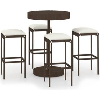 Barsæt Til Haven 3 Dele Med Hynder Polyrattan - 4 / Sort