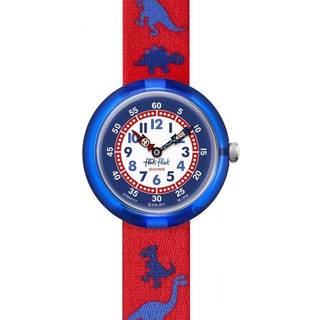 Flik Flak Dinosauritos Quartz Two Tone Dial Red Textile Strap Children?s Watch FBNP117