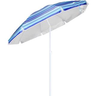 HI strandparasol 200 cm stribet blå