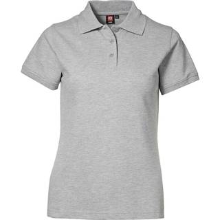 ID 0527 Poloshirt stretch dame Grå melange 3XL