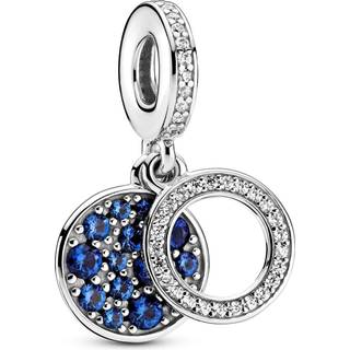 Pandora Sparkling Blue Disc Drop Charm - Silver