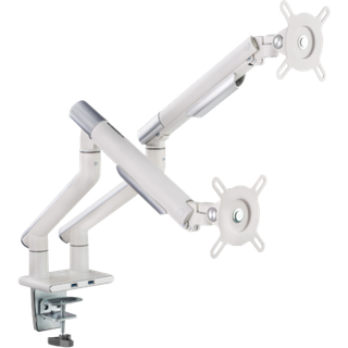 Alterzone Arm Duo USB dobbelt monitorarm i aluminium med 2 x 3.0 USB-porte, hvid
