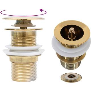 trykafløb uden overløbsfunktion 6,4x6,4x9,1 cm guldfarvet