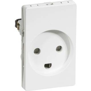 Fuga stikkontakt med jord hvid 1 1/2 modul