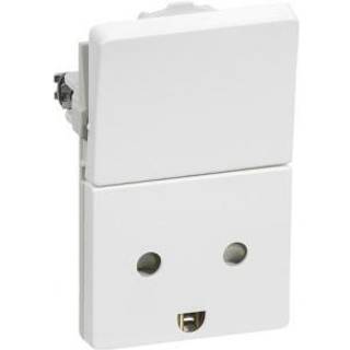 Fuga stikkontakt med jord hvid 1 1/2 modul 2p