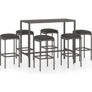 Barsæt Til Haven 3 Dele Med Hynder Polyrattan - 6 / Grå