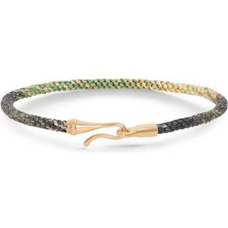 OLE LYNGGAARD COPENHAGEN Life armbånd i safari nylon med guld krog - 17 cm