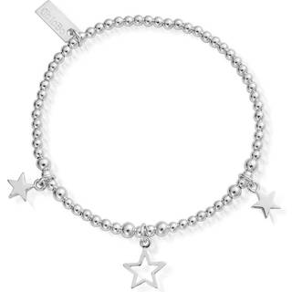 ChloBo Silver Triple Star Bracelet - Silver - 18cm