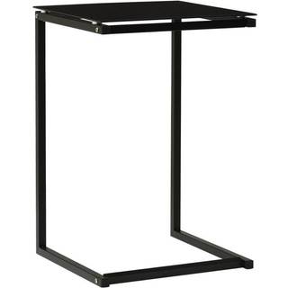 sidebord 40x40x60 cm hærdet glas sort