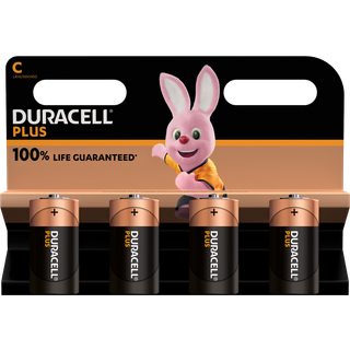 Duracell Plus-C K4 C-batteri R14 4 stk