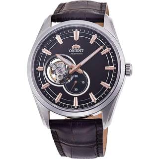 Orient Semi Skeleton Open Heart Mechanical Black Dial Black Leather Strap Men’s Watch RA-AR0005Y10B