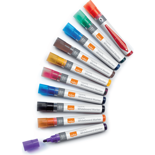 Nobo whiteboard marker LiquidInk rund 3mm, 10 farver