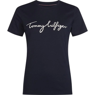 Tommy Hilfiger Heritage signatur dame t-shirt - Navy - Str. XS - Modish.dk