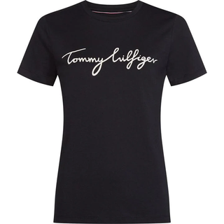Tommy Hilfiger Heritage signatur dame t-shirt - Sort - Str. M - Modish.dk