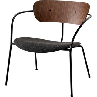&Tradition - Pavilion AV6 - Canvas 174 Seat - Walnut Back - Black Fittings - Lænestole - Anderssen & Voll - Metal/Træ/Tekstilmateriale