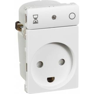 Fuga stikkontakt med timer-funktion 1 1/2 modul med jord 5min-10t hvid