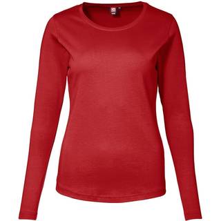 ID Interlock Dame Langærmet t-shirt - Rød - XL
