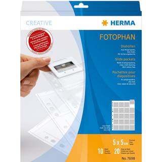 HERMA Slide Pockets 5x5 10 sheets clear/matt        7698