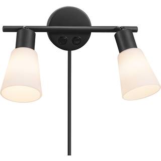 Cole væglampe, 2 lyskilder, stik, glas, to afbrydere