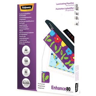 Fellowes Filex lamineringslommer 80mic A4 228x303mm med 4 huller