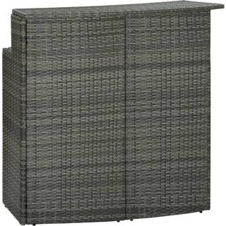 barbord til haven 120x55x110 cm polyrattan grå