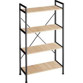 Reol Leeds 67,5 x 31,5 x 121,5 cm - Industrielt mørkt træ, rustikt