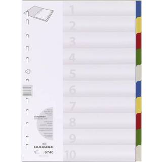 Durable registre 1-10 farvet 10-delt