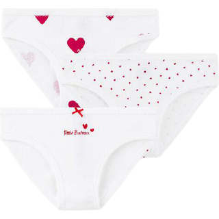 Petit Bateau 3-pak Heart Print Trusser Cremefarvede 10 Y  Hvid  10 år  kvinde
