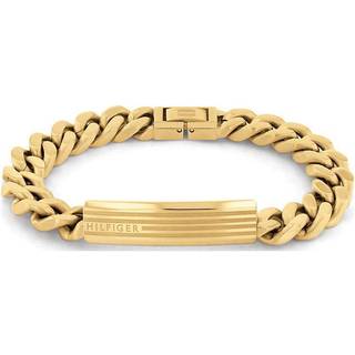 ID-Armbånd Tommy Hilfiger Matslebet Guldtonet Stål