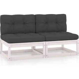 midterdele til havesofa antracit hynder 2 stk. massivt fyrretræ